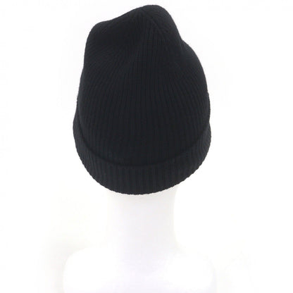Moncler Berretto Tricot Wool Logo Patch Knit Cap Beanie Black Uni Hat — view 3