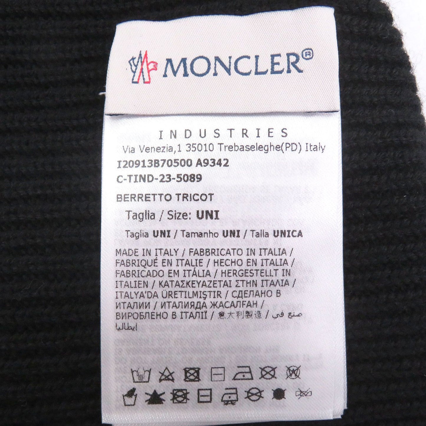 Moncler Berretto Tricot Wool Logo Patch Knit Cap Beanie Black Uni Hat — view 6