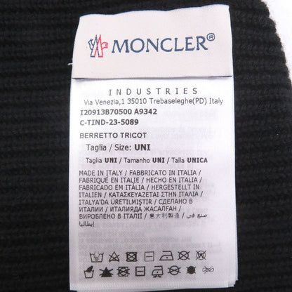 Moncler Berretto Tricot Wool Logo Patch Knit Cap Beanie Black Uni Hat — view 6