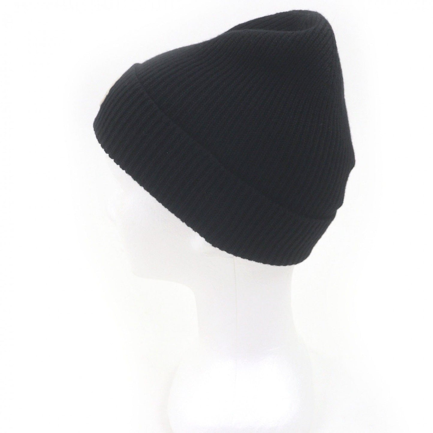 Moncler Berretto Tricot Wool Logo Patch Knit Cap Beanie Black Uni Hat — view 2