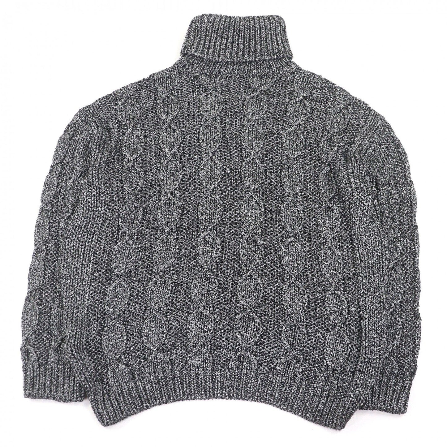 Saint Laurent Paris Cable Knit Turtleneck Sweater Black Silver XL Hanger — view 3