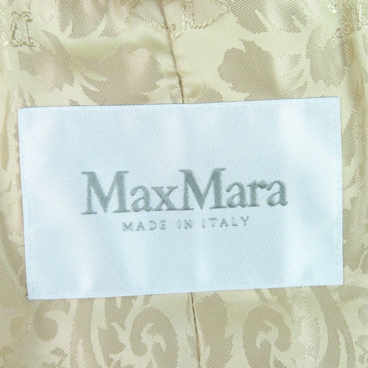 Max Mara White Tag Teddy Bear Alpaca Cashmere Silk Long Coat Beige S Garment — view 7
