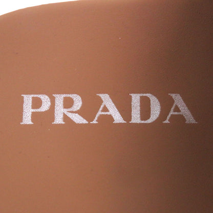 Prada Suede Leather Triangle Logo Slide Sandals Shower Brown 7 — view 8
