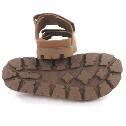 Prada Suede Leather Triangle Logo Slide Sandals Shower Brown 7 — view 5