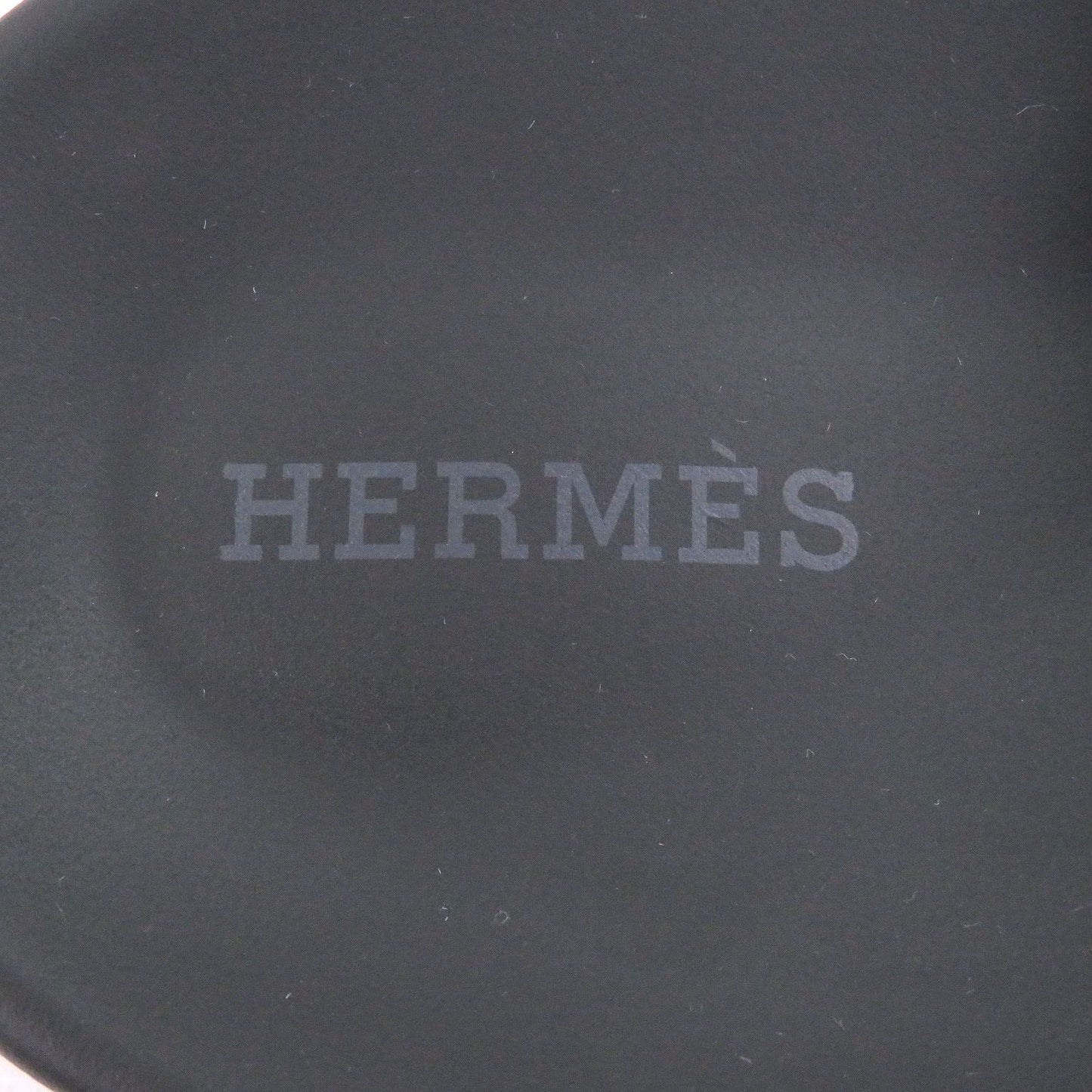 Hermes Chypre Leather Logo Motif Slide Sandals Shower Black — view 7