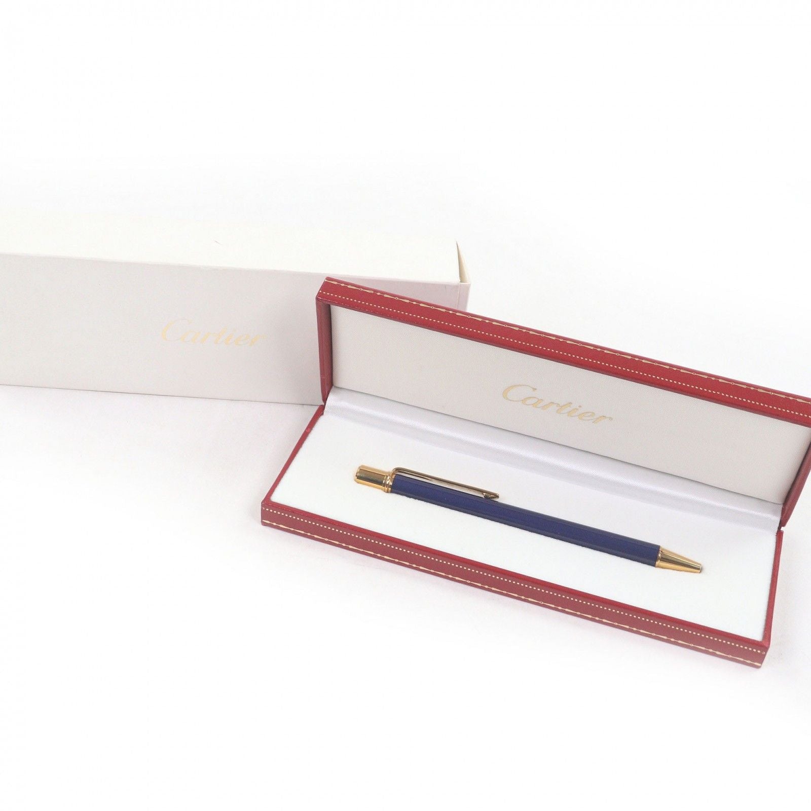 Cartier Vintage Must de Cartier Twist Ballpoint Pen Blue Gold Handwriting — view 2