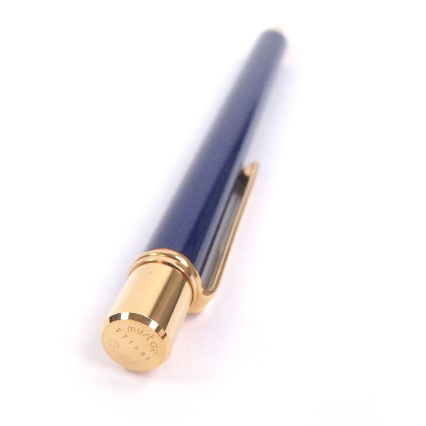 Cartier Vintage Must de Cartier Twist Ballpoint Pen Blue Gold Handwriting — view 4