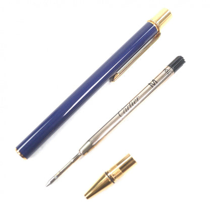 Cartier Vintage Must de Cartier Twist Ballpoint Pen Blue Gold Handwriting — view 3