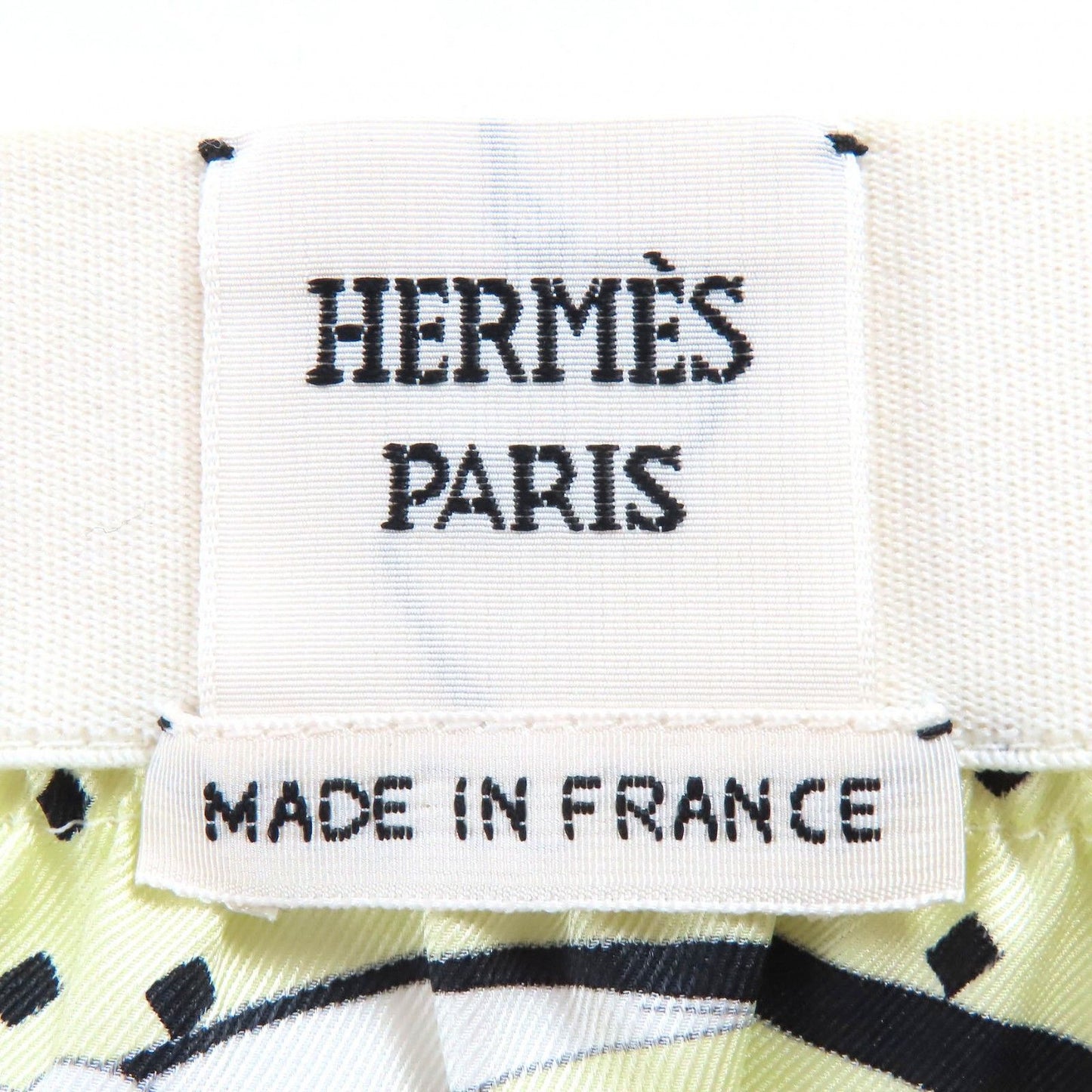 Hermes Harnais de Cour Silk 100% Twill Skirt White Yellow Green Black 36 — view 5