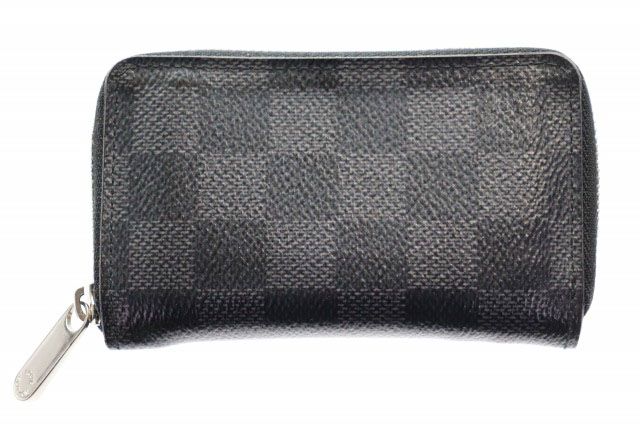 Louis Vuitton Damier Graphite Zippy Coin Purse Card Case Round Zip Business