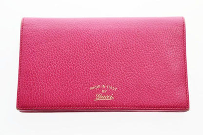 Gucci Swing Shoulder Wallet Pink Leather