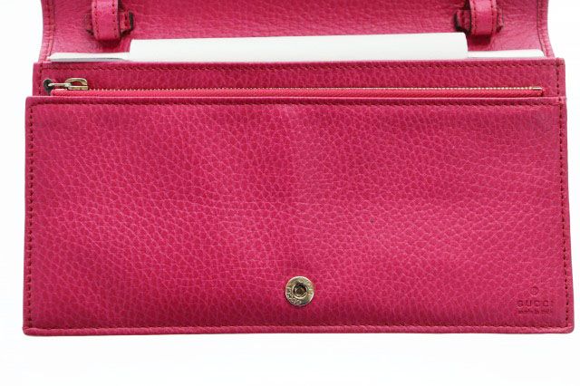 Gucci Swing Shoulder Wallet Pink Leather — view 4