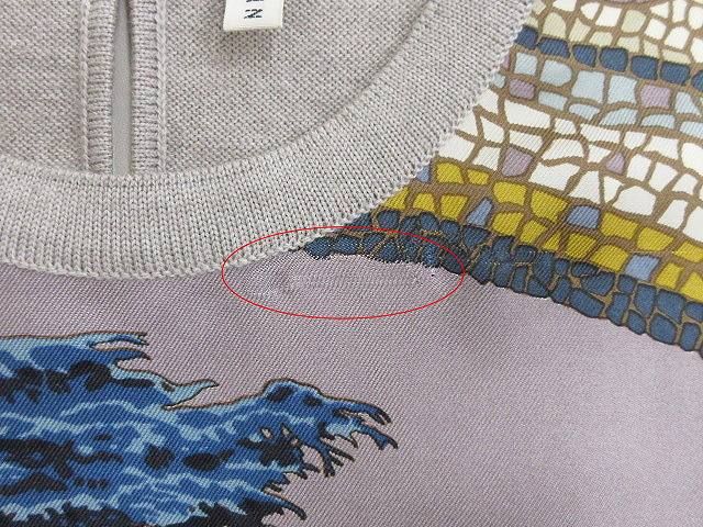 Hermes Twill Lane Long Sleeve Knit 36 Beige Top Silk Wool Soled Sweater — view 5