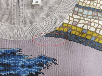 Hermes Twill Lane Long Sleeve Knit 36 Beige Top Silk Wool Soled Sweater — view 5