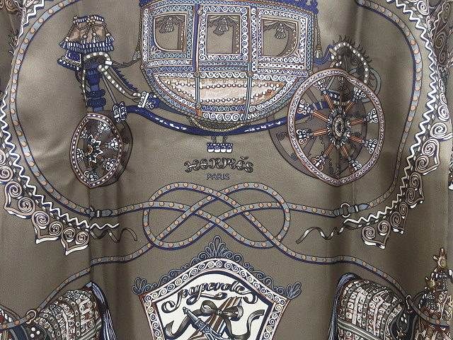 Hermes Long Sleeve Shirt Blouse Silk Paprop Carriage Brown 36 Top Soldo — view 6
