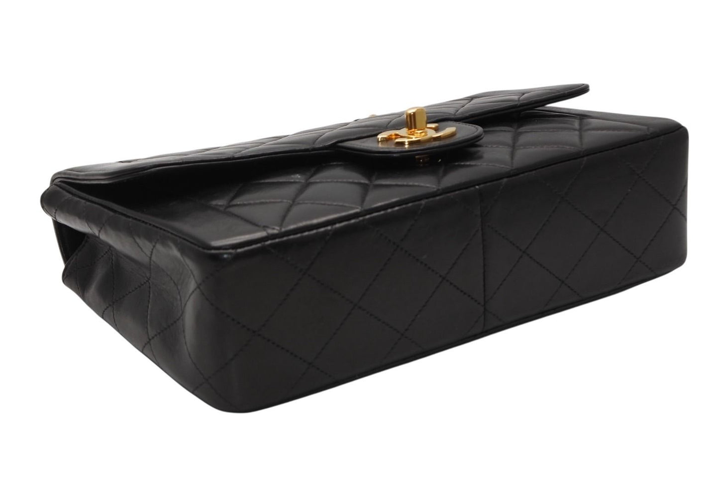 Chanel Chain Quilted 23 Shoulder Bag CC Logo Lambskin Black Gold — view 6