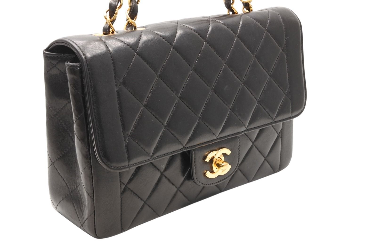 Chanel Chain Quilted 23 Shoulder Bag CC Logo Lambskin Black Gold — view 3