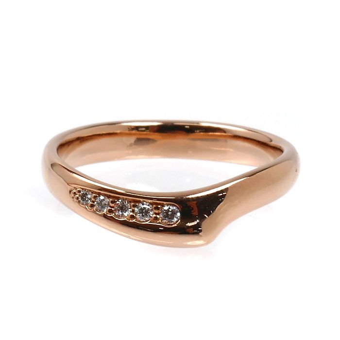 Tiffany & Co 18k Pink Gold Open Heart Band Earrings Ring Diamond No 9 — view 3