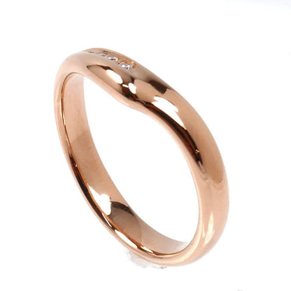 Tiffany & Co 18k Pink Gold Open Heart Band Earrings Ring Diamond No 9 — view 2