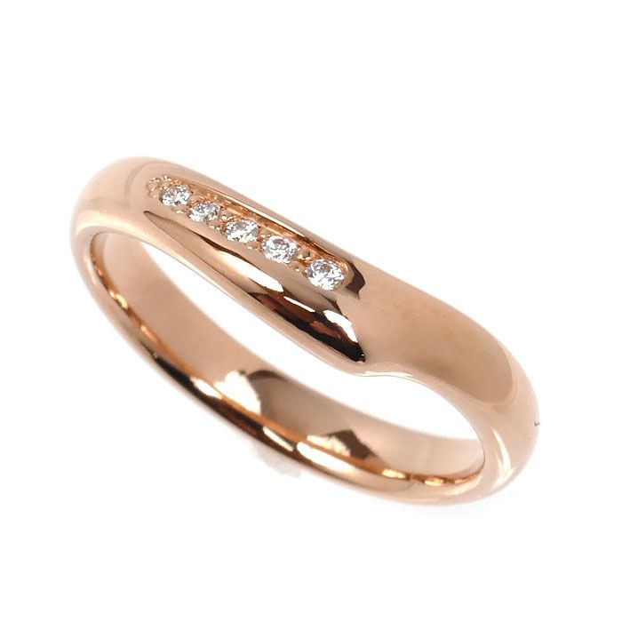 Tiffany & Co 18k Pink Gold Open Heart Band Earrings Ring Diamond No 9