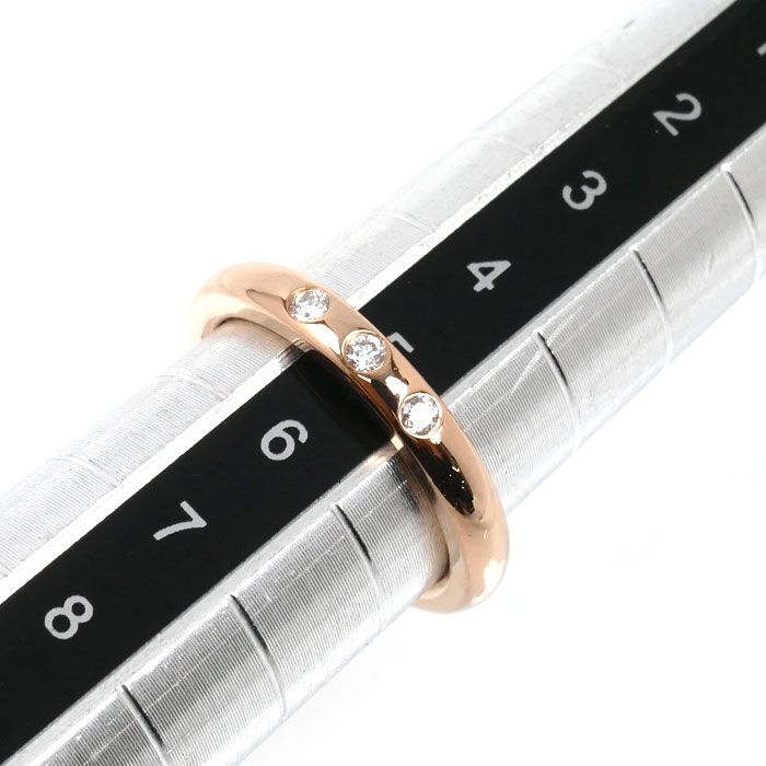 Tiffany & Co 18k Pink Gold Stacking Band Diamond Ring — view 6