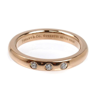 Tiffany & Co 18k Pink Gold Stacking Band Diamond Ring — view 3