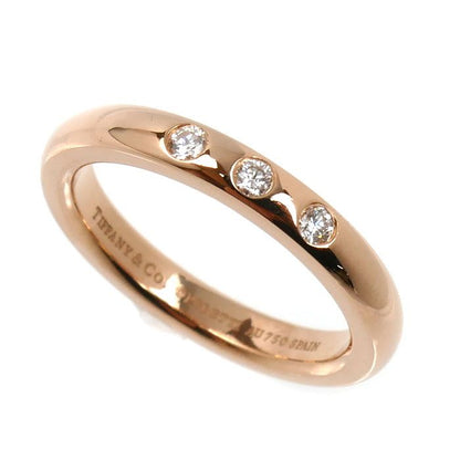 Tiffany & Co 18k Pink Gold Stacking Band Diamond Ring