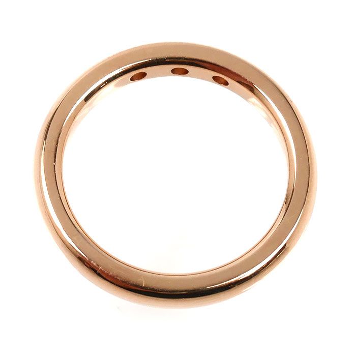 Tiffany & Co 18k Pink Gold Stacking Band Diamond Ring — view 4