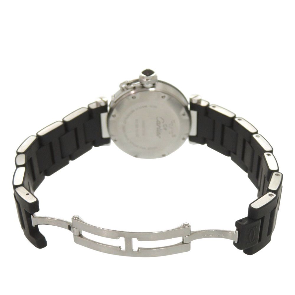 Cartier Pasha C Timer SS Rubber Black Quartz Watch Dial — view 2