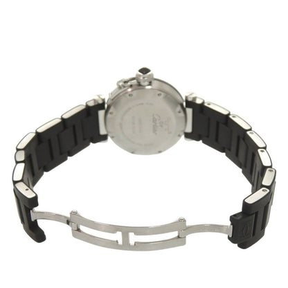 Cartier Pasha C Timer SS Rubber Black Quartz Watch Dial — view 2