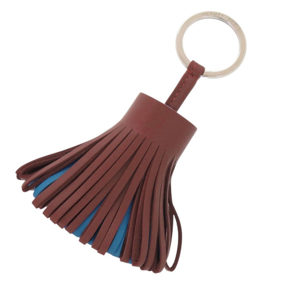 Hermes Carmen Fringe Agneau Milo Rouge Ash Blue Zanzibar Rose Sakura Key Holder