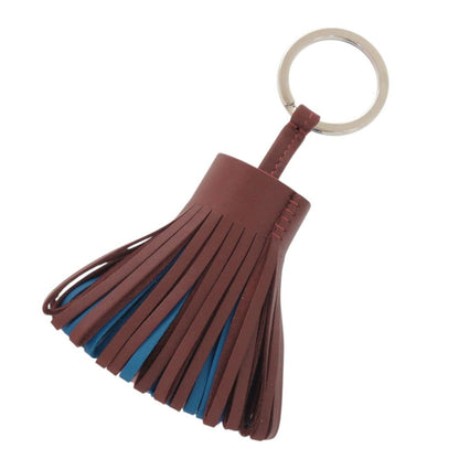 Hermes Carmen Fringe Agneau Milo Rouge Ash Blue Zanzibar Rose Sakura Key Holder — view 3