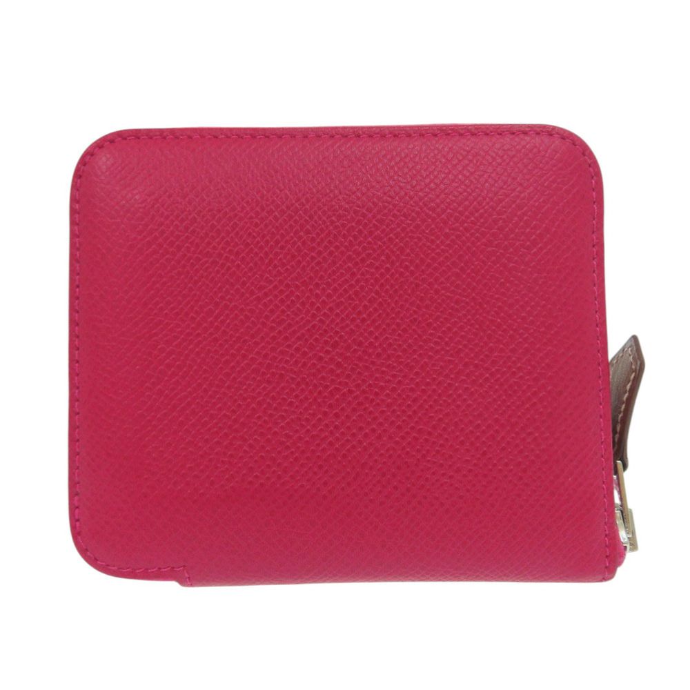 Hermes Azap Silk in Compact Silver Barenia Franboise Nata Pink Cream Coin Case