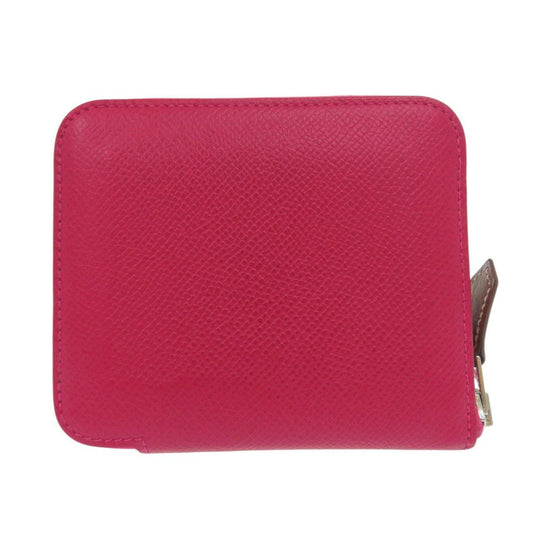 Hermes Azap Silk in Compact Silver Barenia Franboise Nata Pink Cream Coin Case
