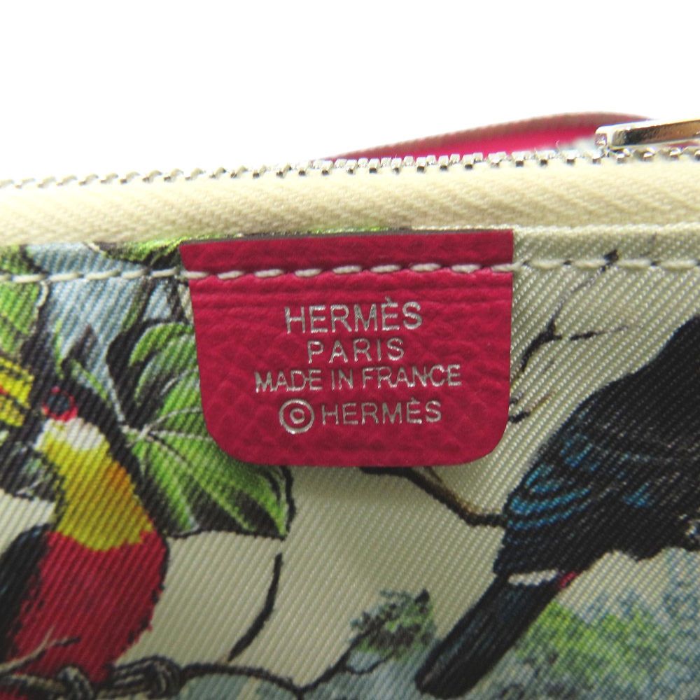 Hermes Azap Silk in Compact Silver Barenia Franboise Nata Pink Cream Coin Case — view 4