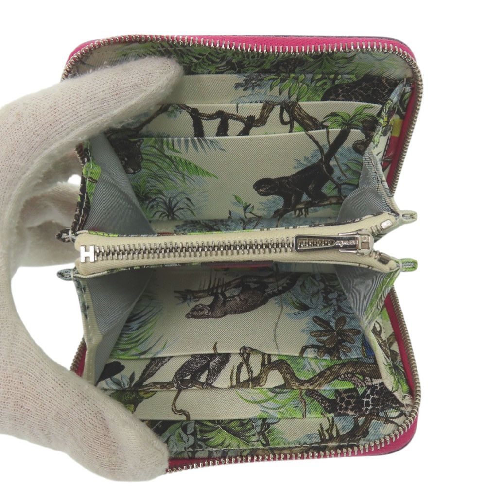 Hermes Azap Silk in Compact Silver Barenia Franboise Nata Pink Cream Coin Case — view 3