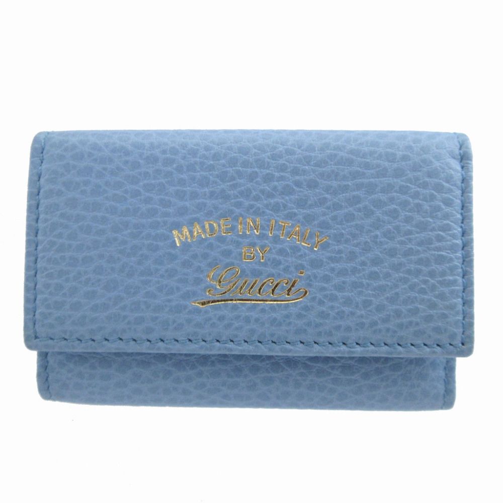 Gucci Swing Leather Light Blue 6 Row Key Case Key Holder