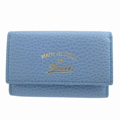 Gucci Swing Leather Light Blue 6 Row Key Case Key Holder