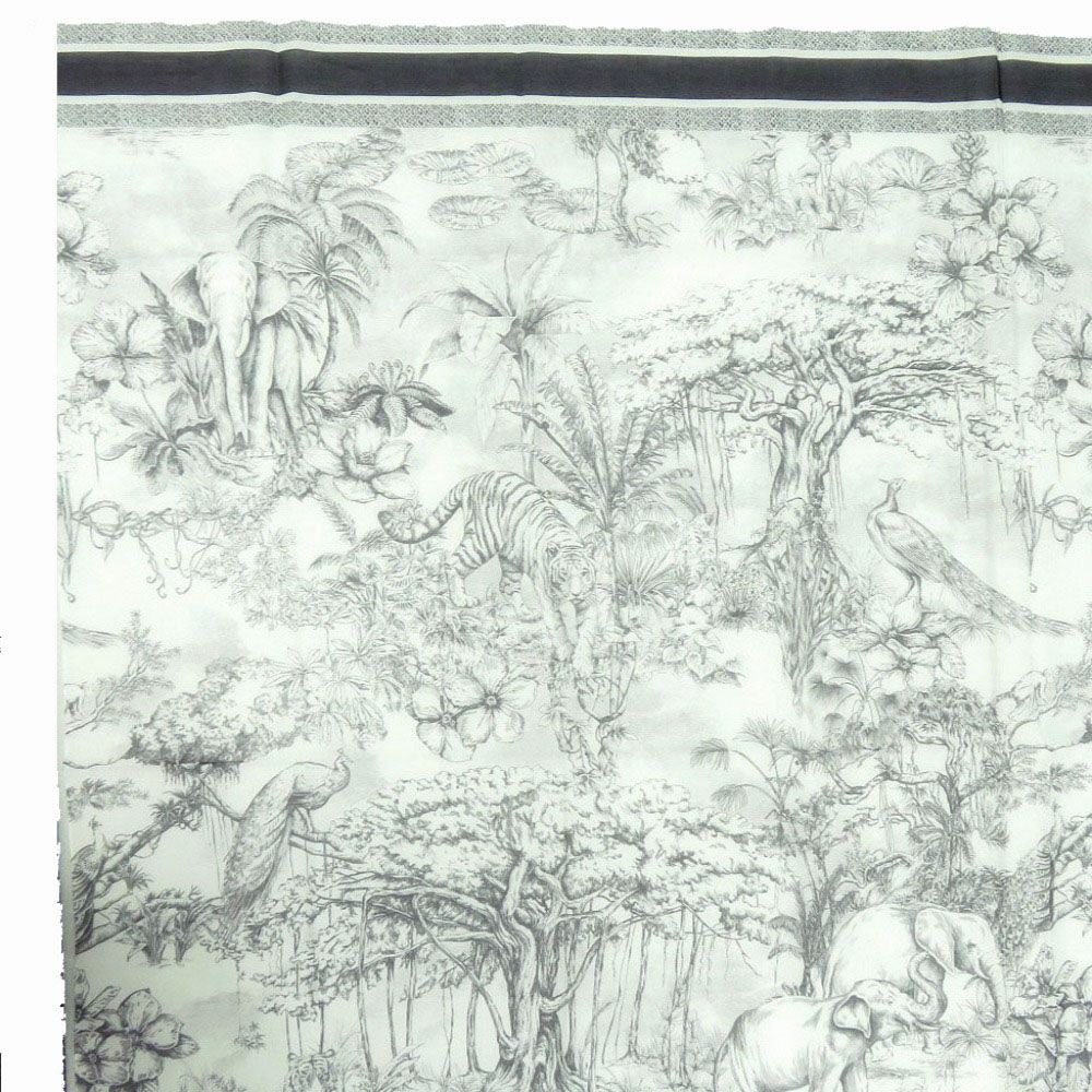 Dior Toile de Jouy Sauvage Shawl Cotton Black White Scarf — view 6