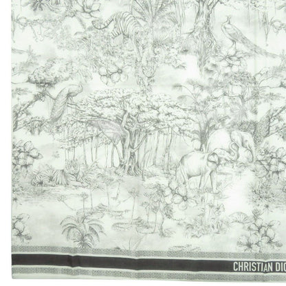 Dior Toile de Jouy Sauvage Shawl Cotton Black White Scarf — view 8