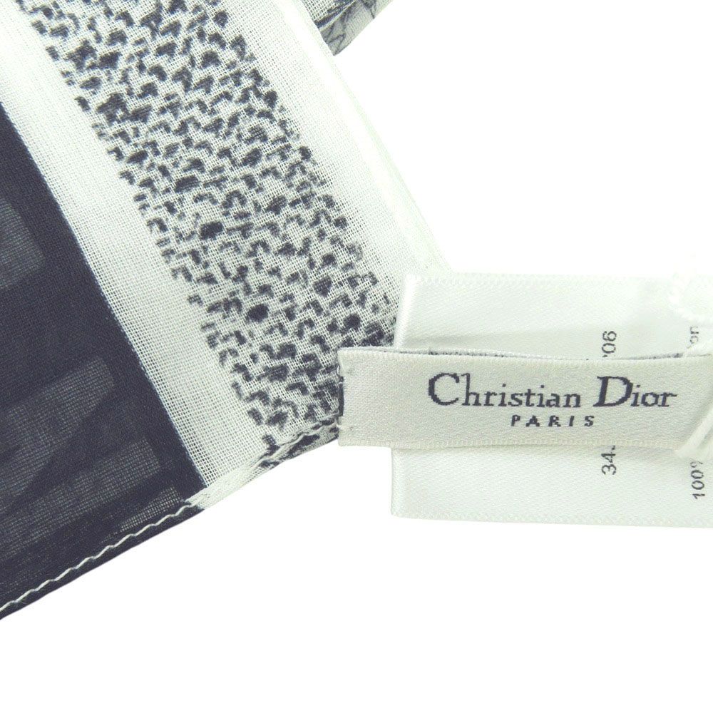 Dior Toile de Jouy Sauvage Shawl Cotton Black White Scarf — view 5