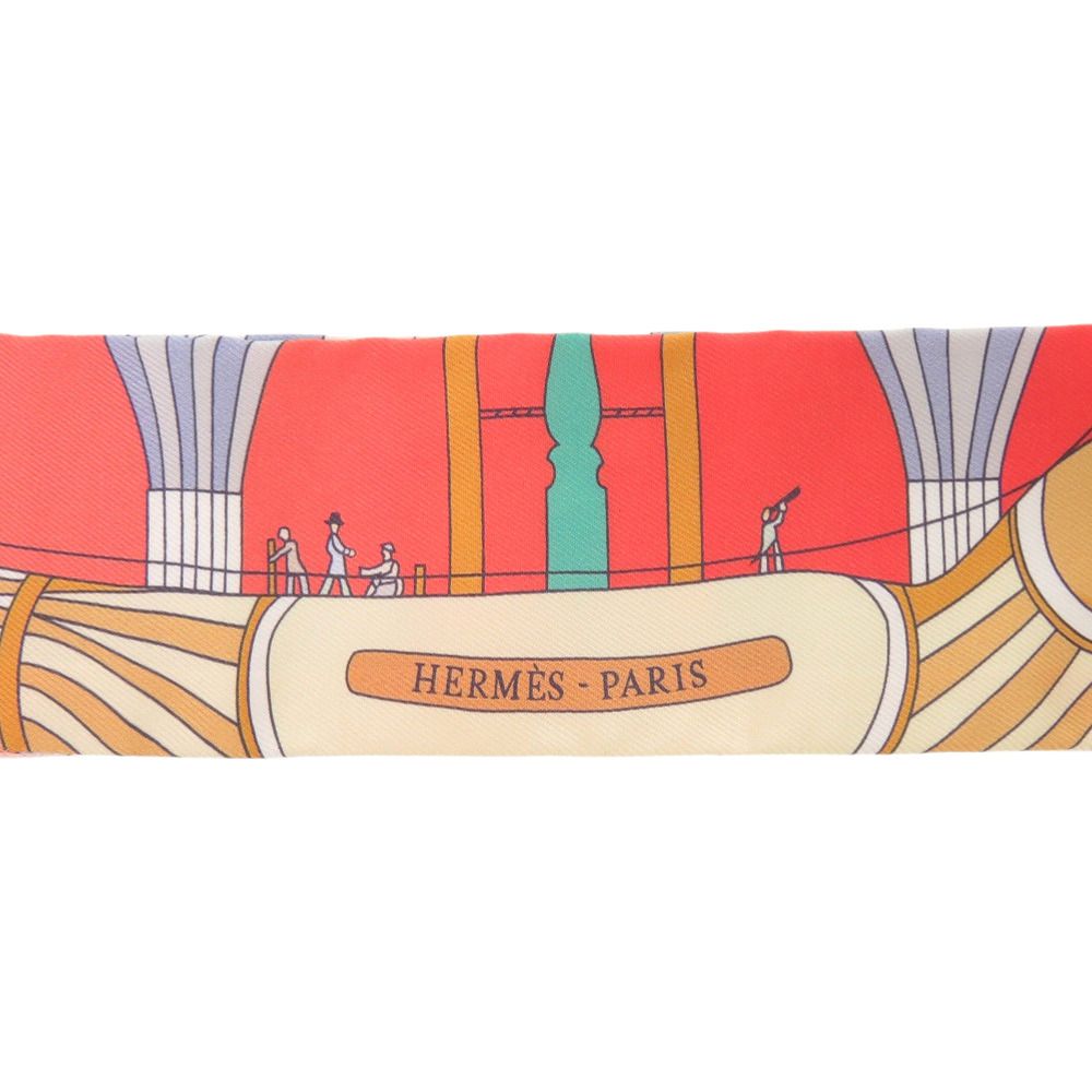Hermes Twilly les Folies du Ciel Sky Madness Silk Red Scarf — view 4