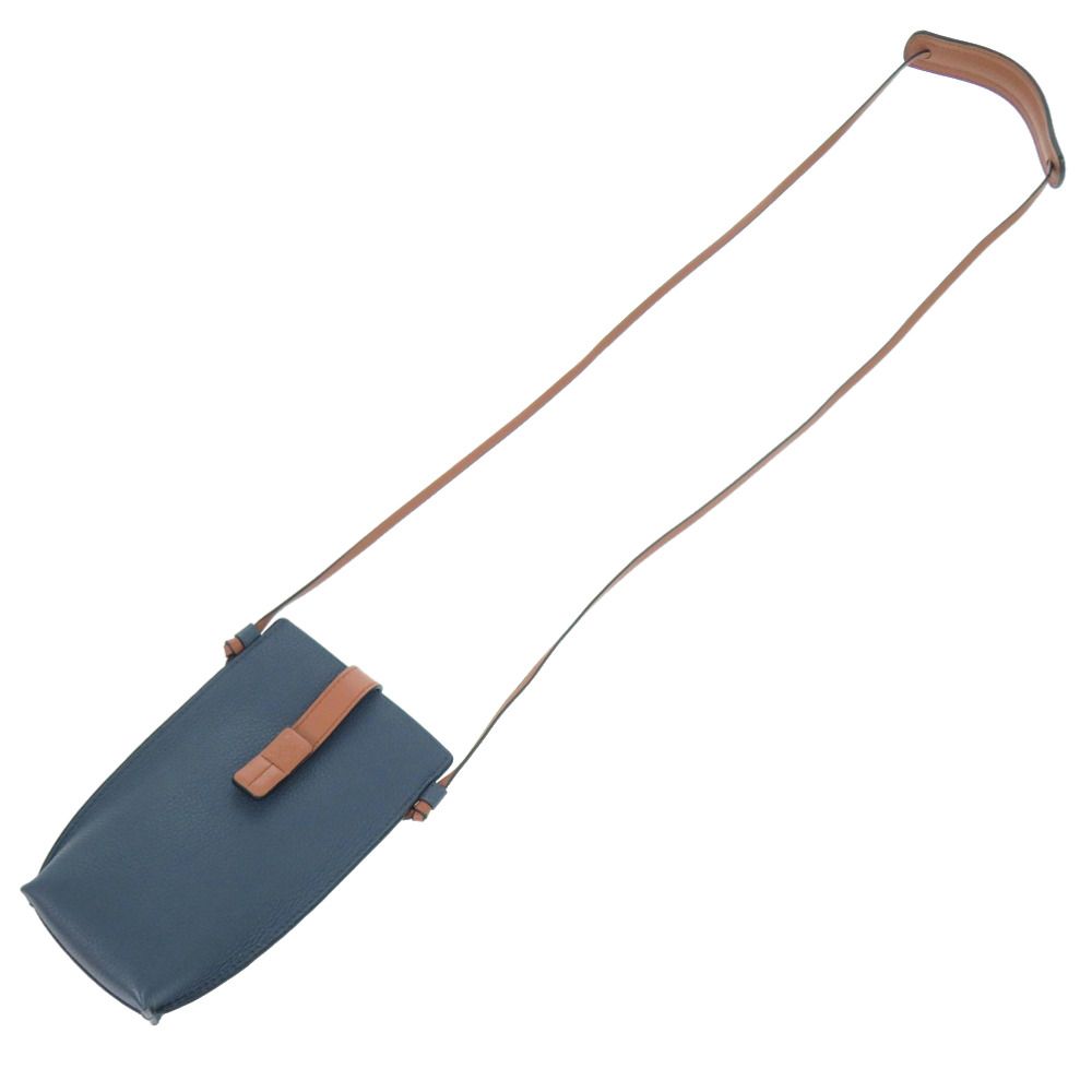 Loewe Gate Pocket Leather Shoulder Bag 124 12 Calf Blue — view 5