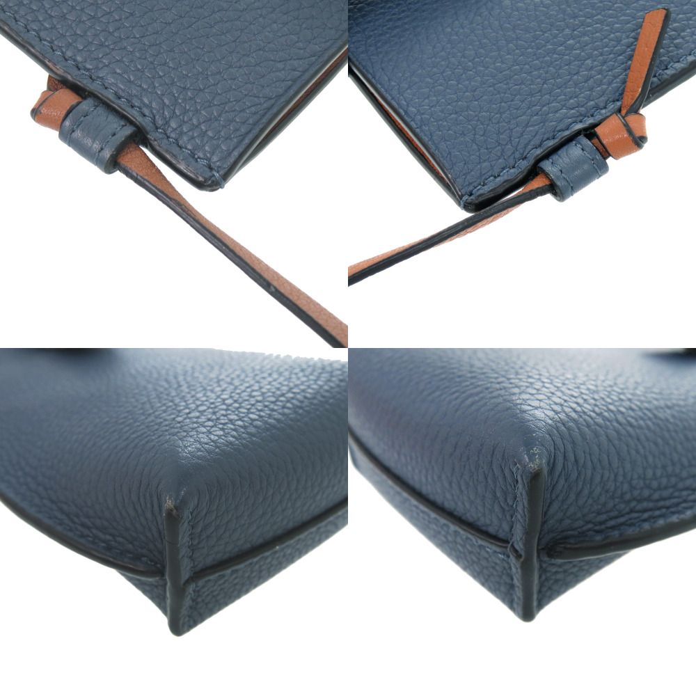 Loewe Gate Pocket Leather Shoulder Bag 124 12 Calf Blue — view 4