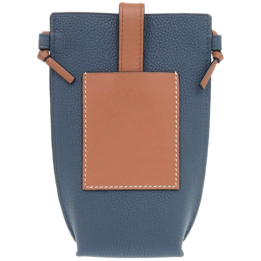 Loewe Gate Pocket Leather Shoulder Bag 124 12 Calf Blue — view 2