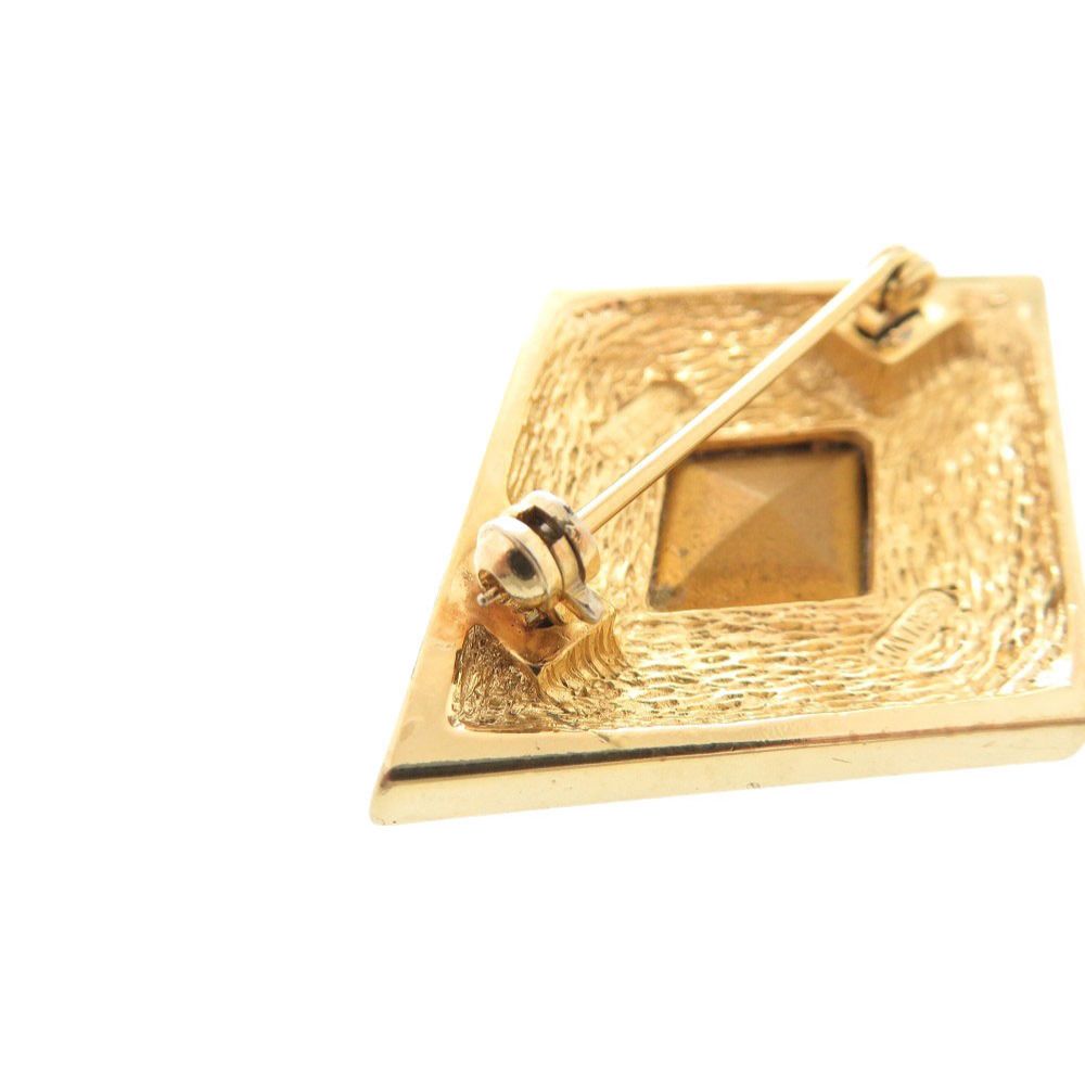 Dior Metal Line Stone Color Gold Brooch — view 7