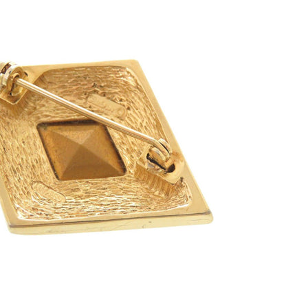 Dior Metal Line Stone Color Gold Brooch — view 4