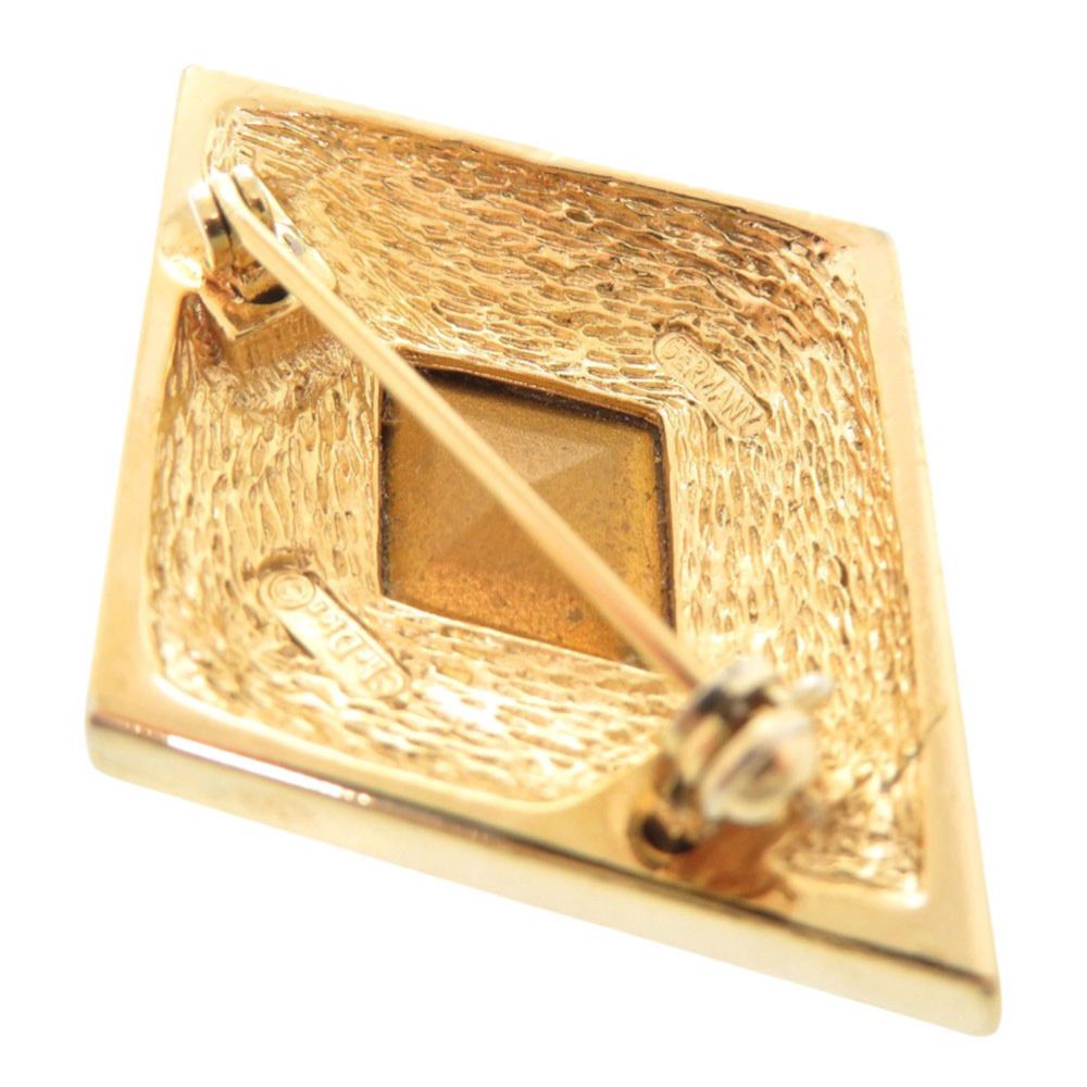Dior Metal Line Stone Color Gold Brooch — view 6