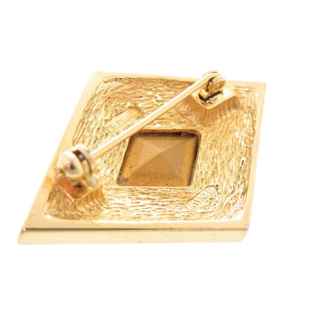Dior Metal Line Stone Color Gold Brooch — view 5