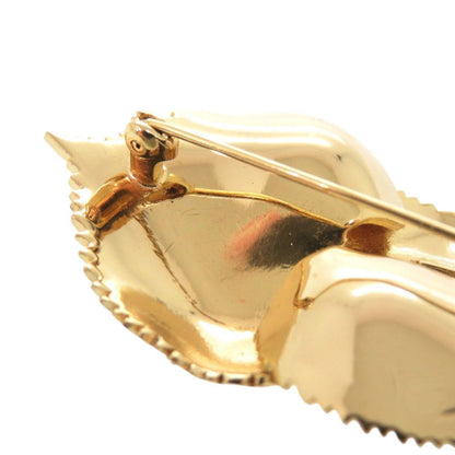 Dior Leaf Motif Metal Gold Brooch — view 6